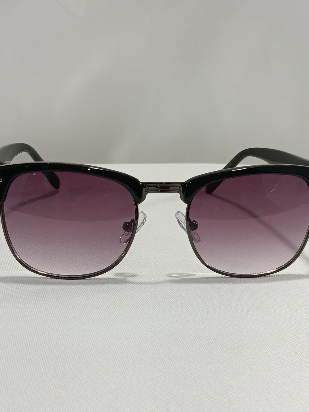 Clubmaster Style Sunglasses Black Purple Gradient Womens Mens 49/22/137 Preppy